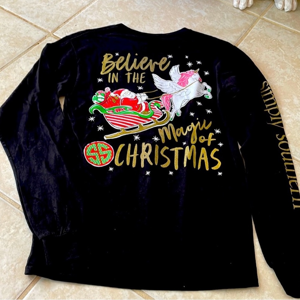 Simply Southern Long Sleeved Christmas Shirt - Ladies Size Small